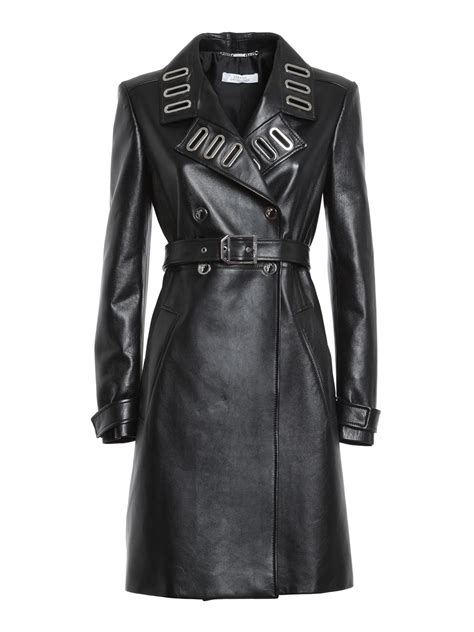 versace collection leather coat
